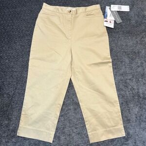 Jones Sport Women's Khaki Stretch Capri Pants Size 8 NWT